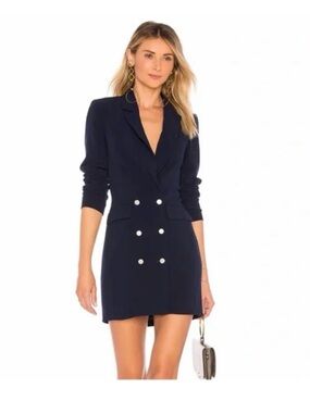 Superdown Madeline Navy Double Blazer Dress